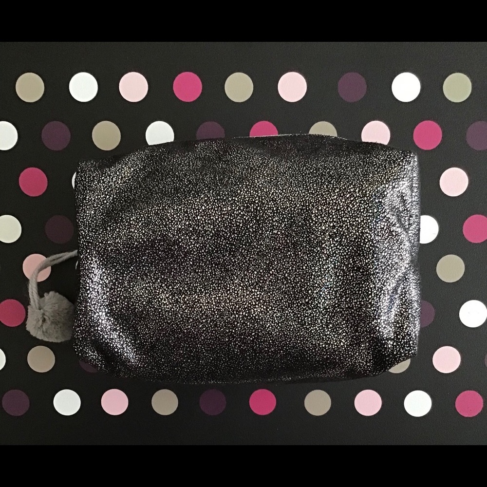 Black And Silver Sparkle Cosmetic Bag